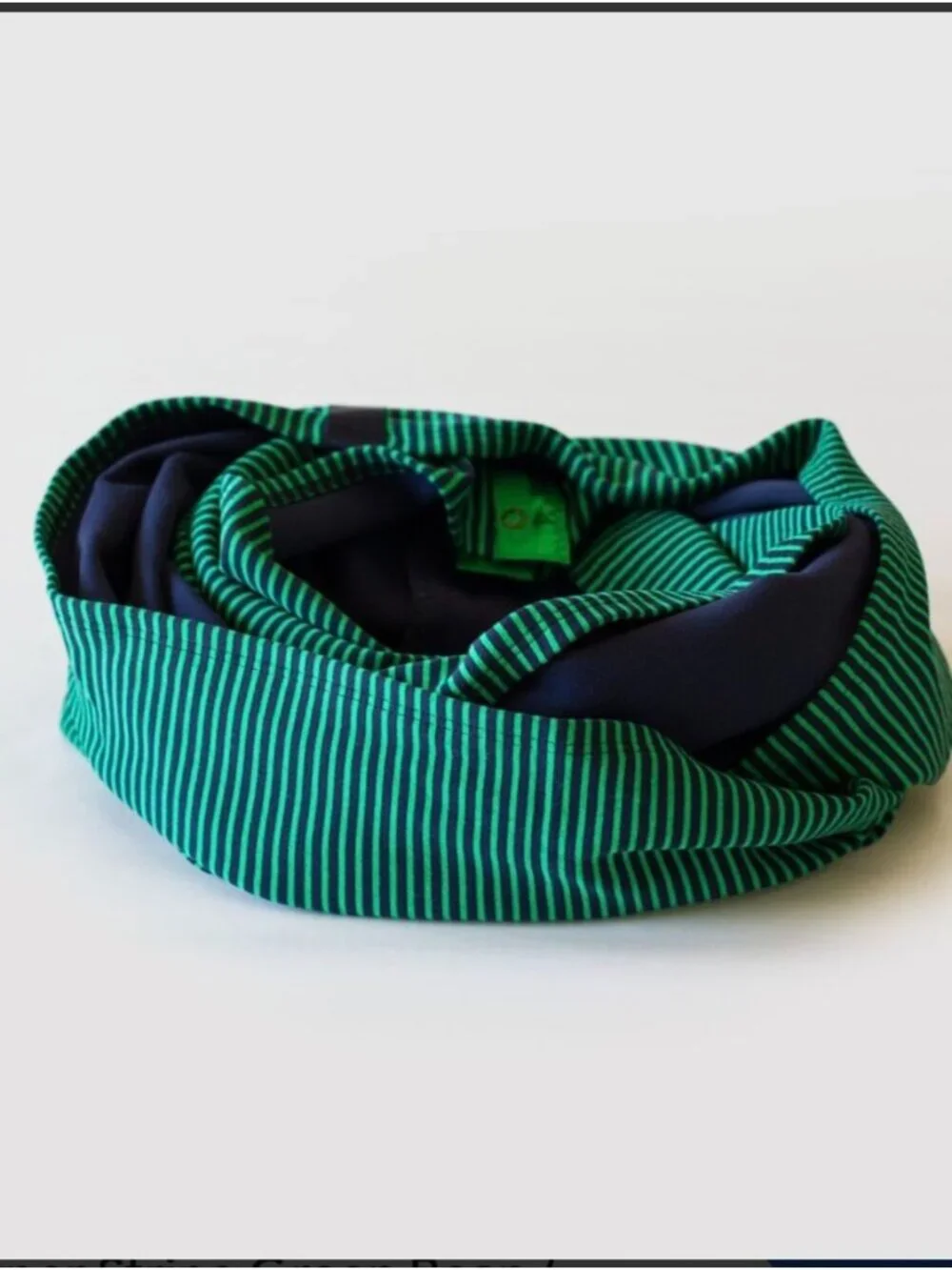 Lululemon Vinyasa Scarf *Rulu Hyper Stripe Green Bean / Inkwell. New Without Tag